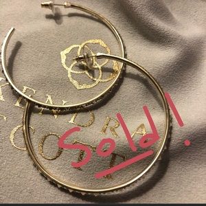 Val Gold Hoop Earrings In Iridescent Crystal